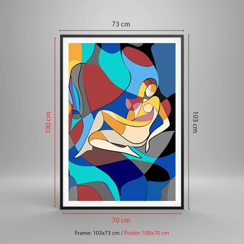 Poster în ramă neagră - Nudul cubist - 70x100 cm