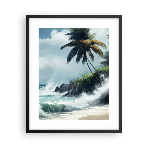 Poster în ramă neagră - Pe un țărm tropical - 40x50 cm