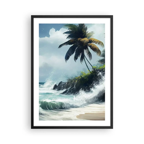 Poster în ramă neagră - Pe un țărm tropical - 50x70 cm