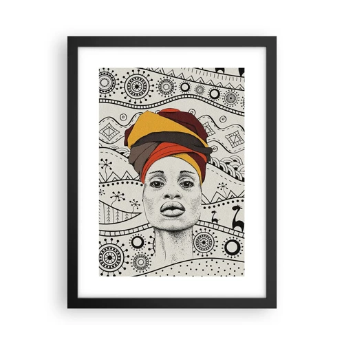 Poster în ramă neagră - Portret african - 30x40 cm