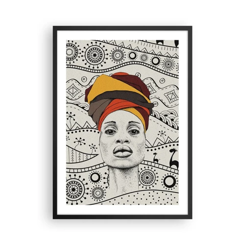 Poster în ramă neagră - Portret african - 50x70 cm