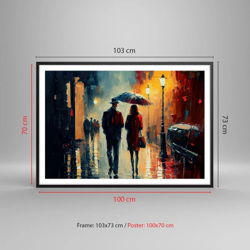 Poster în ramă neagră - Poveste de dragoste urbană - 100x70 cm