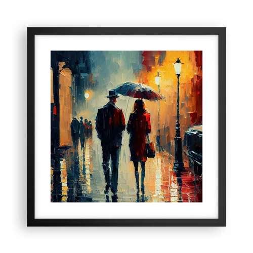 Poster în ramă neagră - Poveste de dragoste urbană - 40x40 cm