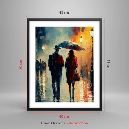 Poster în ramă neagră - Poveste de dragoste urbană - 40x50 cm