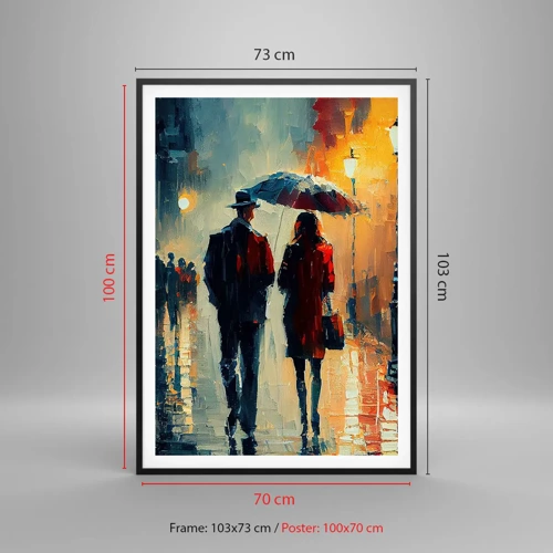 Poster în ramă neagră - Poveste de dragoste urbană - 70x100 cm