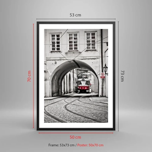 Poster în ramă neagră - Printr-un labirint urban - 50x70 cm