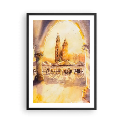 Poster în ramă neagră - Răsărit în Cracovia - 50x70 cm