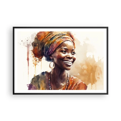 Poster în ramă neagră - Regina africană - 100x70 cm