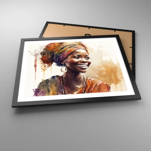 Poster în ramă neagră - Regina africană - 50x40 cm