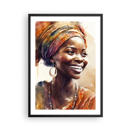 Poster în ramă neagră - Regina africană - 50x70 cm