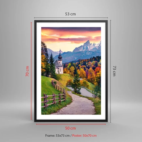 Poster în ramă neagră - Un peisaj ca o pictură - 50x70 cm