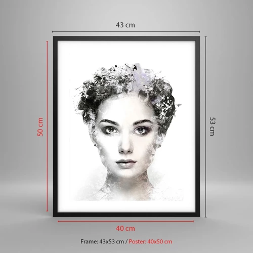 Poster în ramă neagră - Un portret extrem de elegant - 40x50 cm