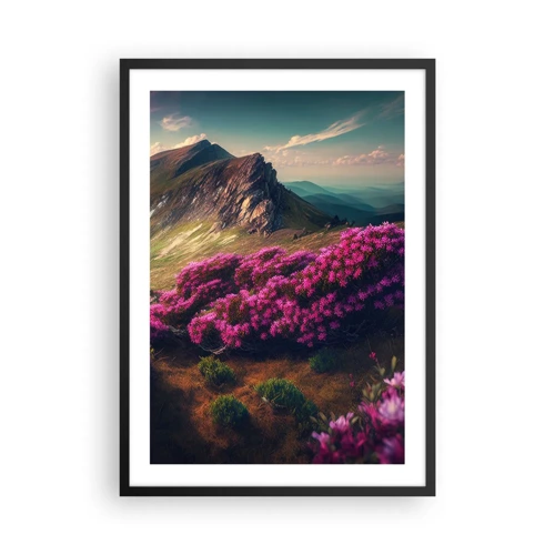 Poster în ramă neagră - Vara la munte - 50x70 cm