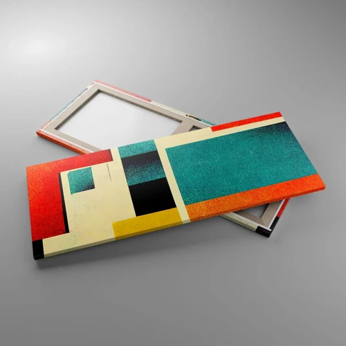 Tablou pe pânză - Abstracție geometrică - energie bună - 100x40 cm