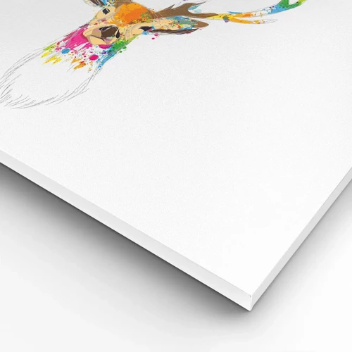 Tablou pe pânză Canvas - Cerb blând scăldat în culoare - 70x50 cm