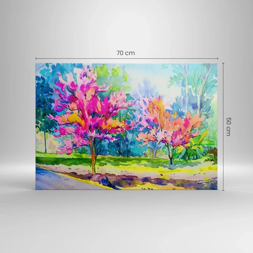 Tablou pe pânză Canvas - Grădina curcubeului în splendoarea primăverii - 70x50 cm