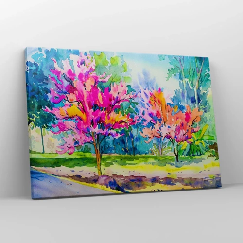 Tablou pe pânză Canvas - Grădina curcubeului în splendoarea primăverii - 70x50 cm