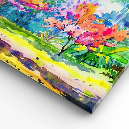 Tablou pe pânză Canvas - Grădina curcubeului în splendoarea primăverii - 70x50 cm