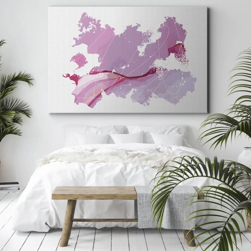 Tablou pe pânză Canvas - Harta unei lumi roz - 70x50 cm