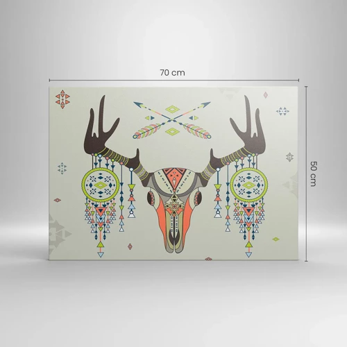 Tablou pe pânză Canvas - Trofeul vânătorului indian - 70x50 cm