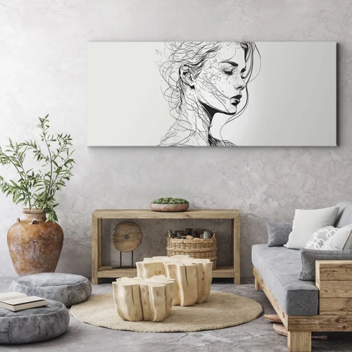 Tablou pe pânză - Desenată cu linii - 100x40 cm