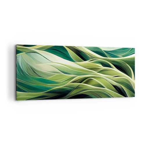 Tablou pe pânză - Un joc abstract de verde - 120x50 cm