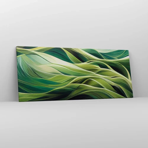 Tablou pe pânză - Un joc abstract de verde - 120x50 cm