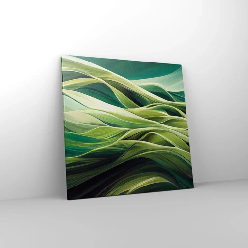 Tablou pe pânză - Un joc abstract de verde - 50x50 cm