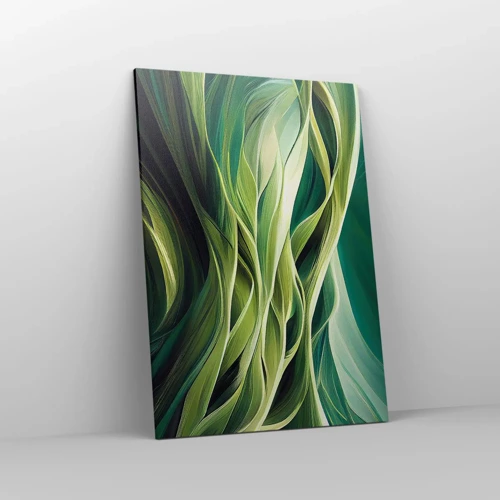 Tablou pe pânză - Un joc abstract de verde - 70x100 cm