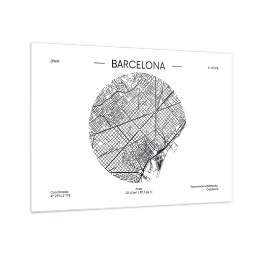 Tablou pe sticlă - Anatomia Barcelonei - 70x50 cm