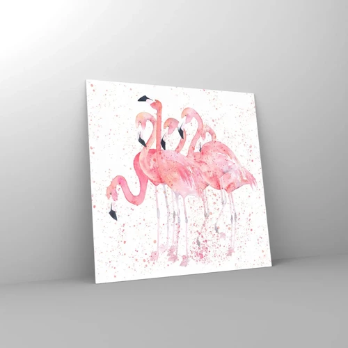 Tablou pe sticlă - Ansamblul roz - 40x40 cm