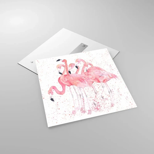 Tablou pe sticlă - Ansamblul roz - 70x70 cm