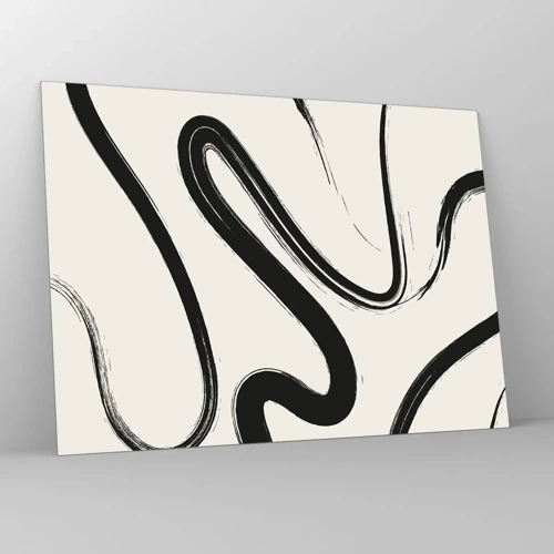 Tablou pe sticlă - Capriciu în alb și negru - 70x50 cm