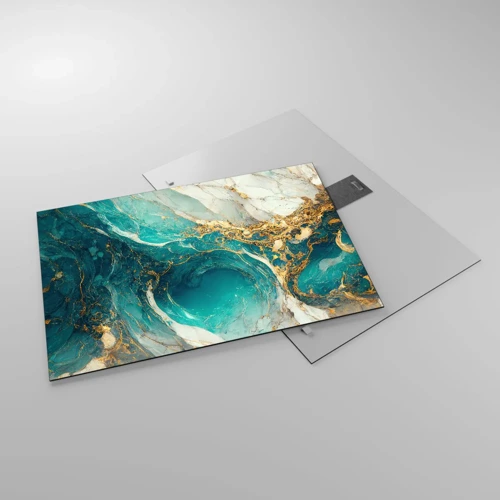 Tablou pe sticlă - Compoziție cu vene aurii - 70x50 cm
