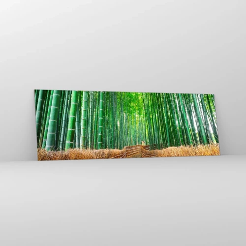 Tablou pe sticlă - Esența naturii asiatice - 90x30 cm
