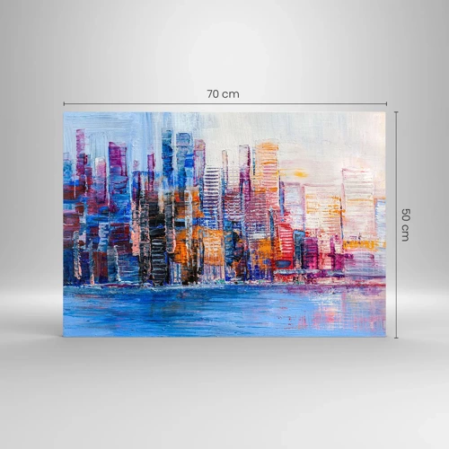 Tablou pe sticlă - O metropolă veselă - 70x50 cm