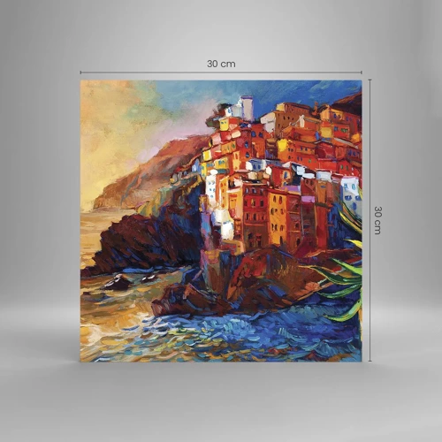 Tablou pe sticlă - Oraș italian de vis - 30x30 cm