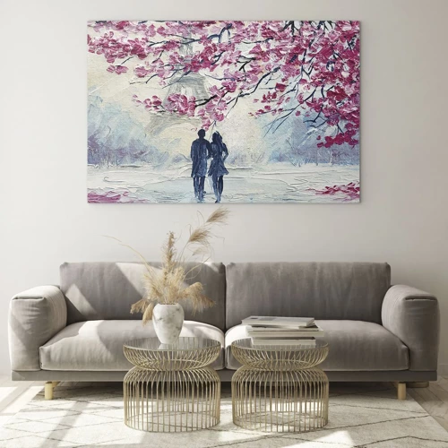 Tablou pe sticlă - Plimbare romantică - 70x50 cm