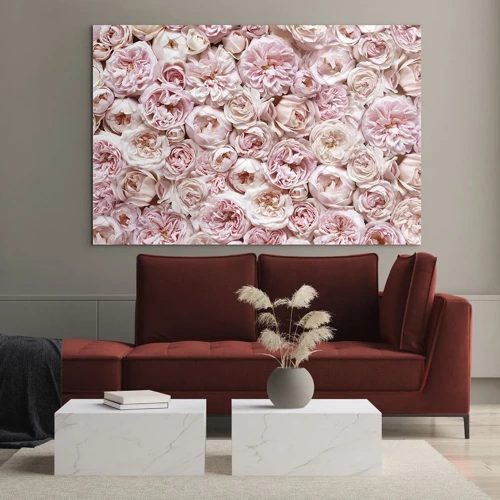 Tablou pe sticlă - Presărat cu trandafiri - 70x50 cm