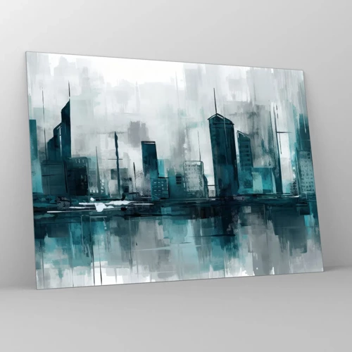 Tablou pe sticlă - Un oraș de culoarea ploii - 70x50 cm