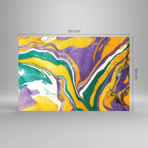 Tablou pe sticlă - Valuri de culoare - 120x80 cm