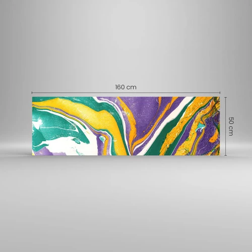 Tablou pe sticlă - Valuri de culoare - 160x50 cm