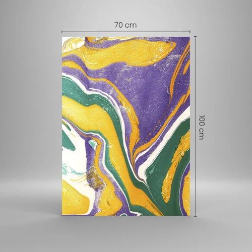 Tablou pe sticlă - Valuri de culoare - 70x100 cm