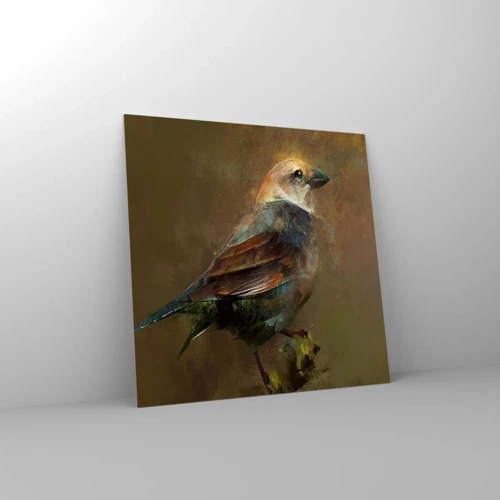 Tablou pe sticlă - Vrăbiuță, o pasăre micuță - 60x60 cm