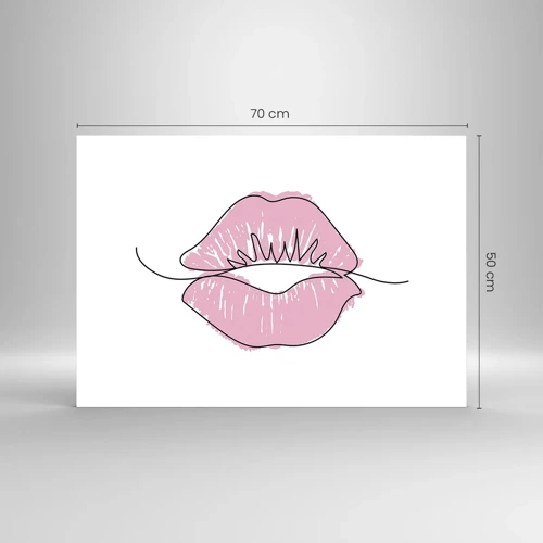 Tablou pe sticlă - Vrei un sărut? - 70x50 cm