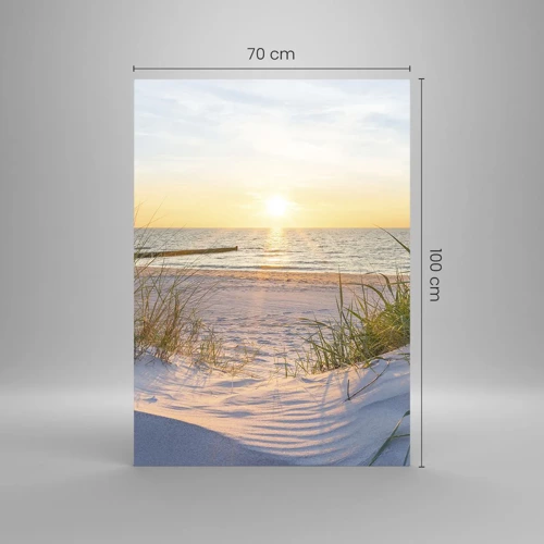 Tablou pe sticlă - Zumzet de mare, o plajă sălbatică printre ierburi... - 70x100 cm