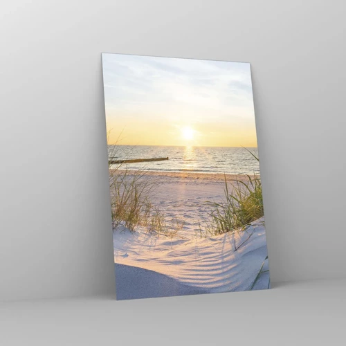Tablou pe sticlă - Zumzet de mare, o plajă sălbatică printre ierburi... - 70x100 cm