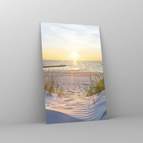 Tablou pe sticlă - Zumzet de mare, o plajă sălbatică printre ierburi... - 80x120 cm