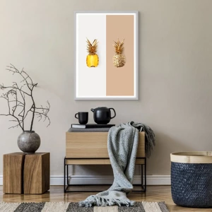 Poster în ramă albă - Ananas de împărțit - 50x70 cm