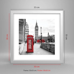 Poster în ramă albă - Fără îndoială, Londra - 30x30 cm